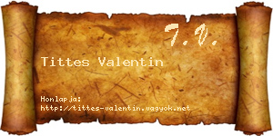 Tittes Valentin névjegykártya